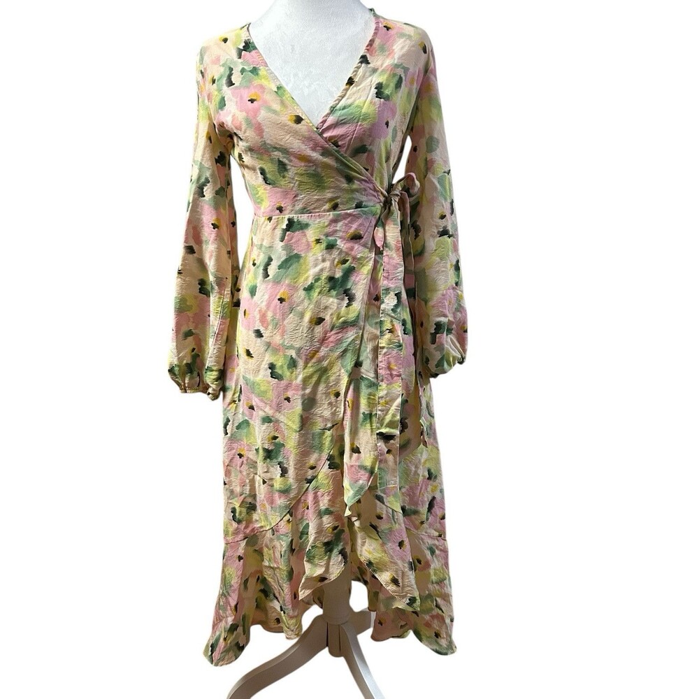 Primark Cares Pastel Wrap High‎ Low Dress Sz 6
